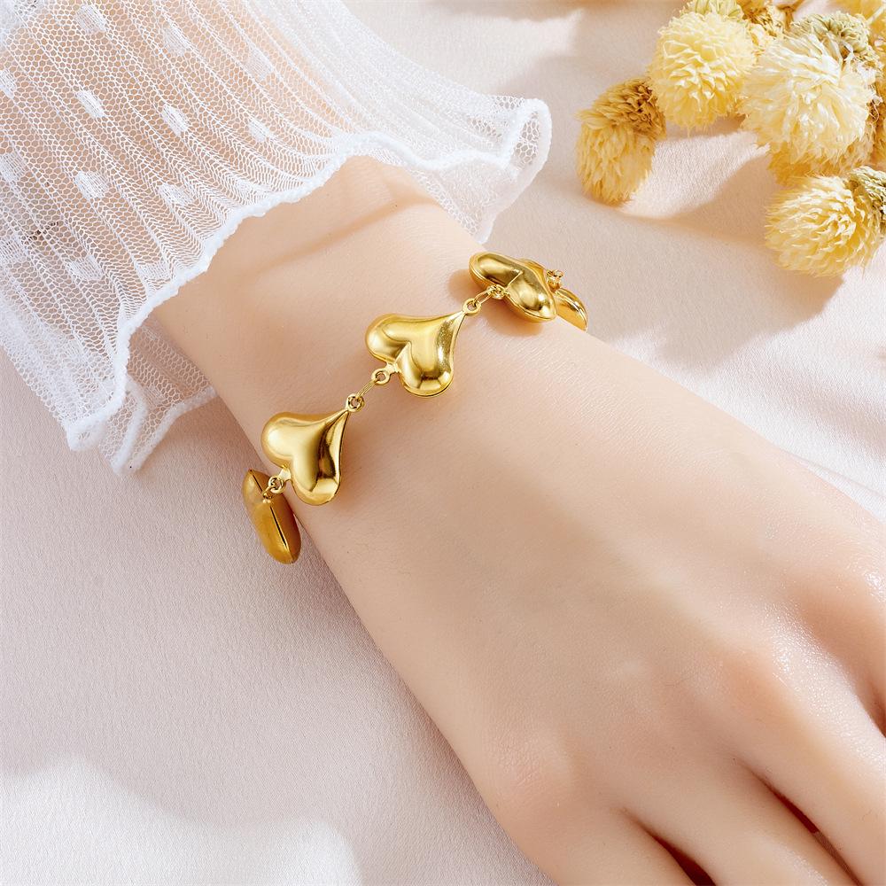 Meichen 18k Gold Non-Fading Titanium Steel Women's Fashion Bracelets - Simple, Versatile, Trendy European and American Style.