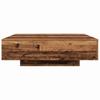 Coffee Table with LED Strips Reclaimed Wood 100 x 100 x 31 cm
