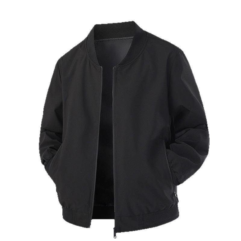 Mens Casual Baseball Collar Jacket Loose Fit Everyday Wear
