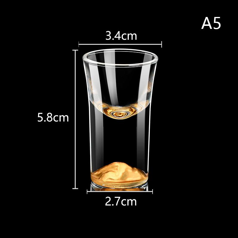Luxury Crystal Glass Vodka Glass Sake Shochu Glass Bar Liqueur Gold Foil Glass Tea Cup High-end Gifts Hard Liquor Cups