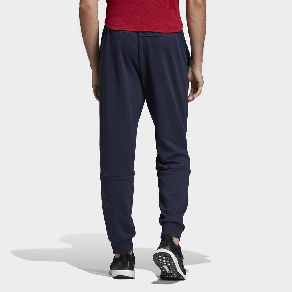 Adidas Mid Rise Casual Drawstring Cuffed Knit Sports Pants Men Bottoms Ink-Blue EB5252
