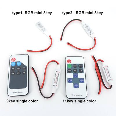 12 В мини RGB светодиодная лента 9 11 3 клавиши пульт дистанционного управления разъем провода постоянного тока для SMD 3528/5050/5730/5630/светодиодные ленты