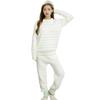 Луанна Джена Пушистый пижамный комплект и длинный QW631 Женский (Верх Низ, Брюки) (белый)
