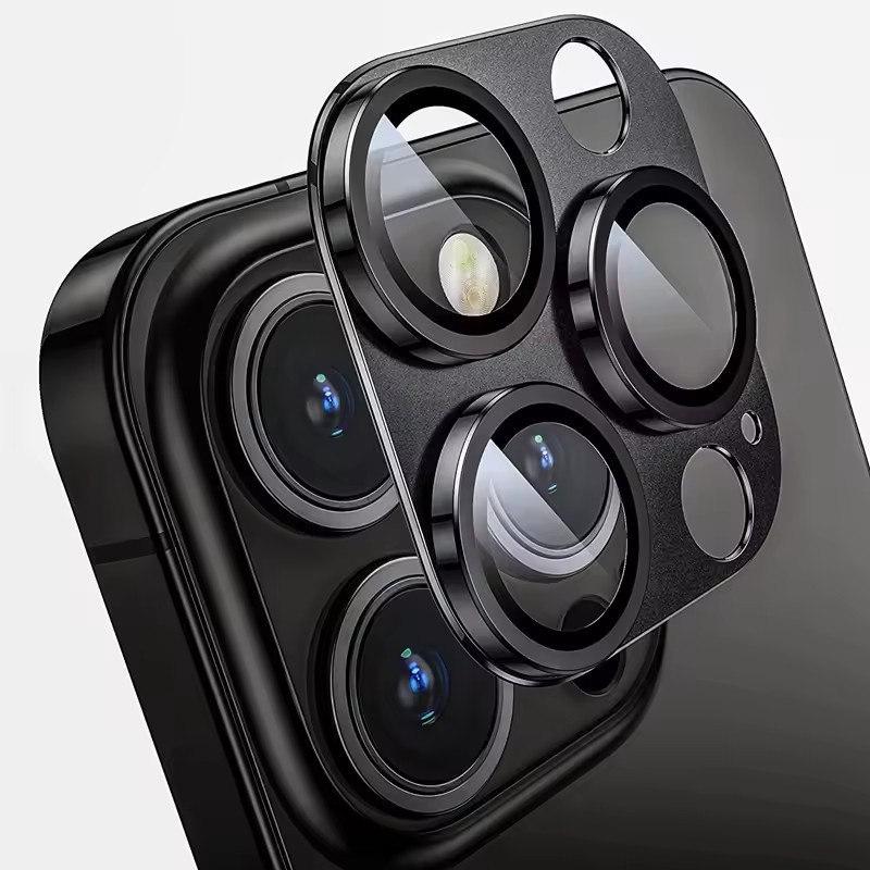 Металлический протектор камеры для iPhone 16 Pro Max 16Pro 16Plus15 14 Pro Max, корпус из сплава, задняя крышка объектива из закаленного стекла, защитный колпачок