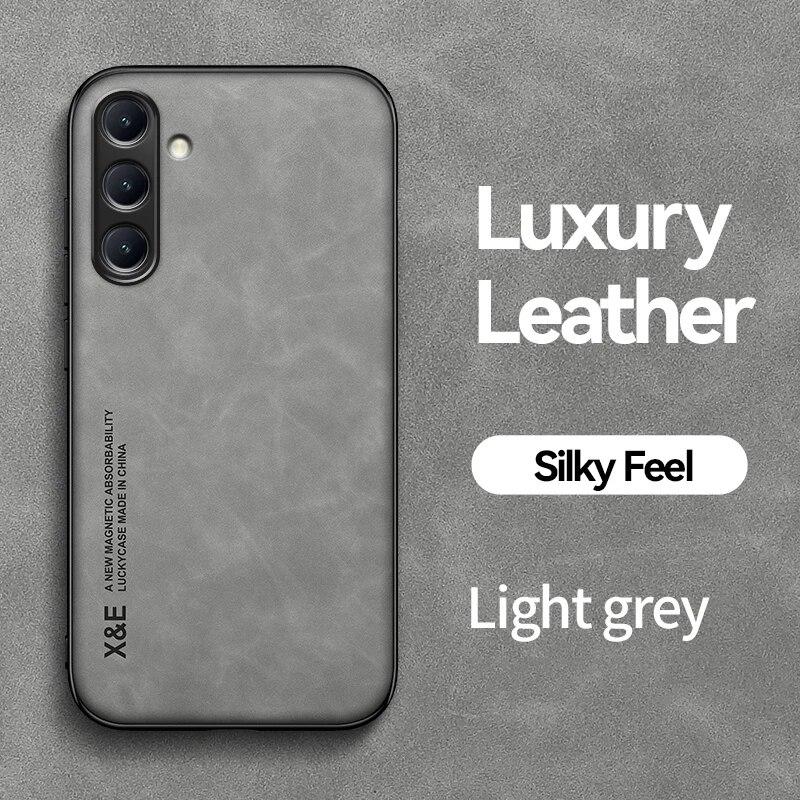 KEYSION Роскошный кожаный чехол для Samsung S24 Ultra 5G S24+ Plus, силиконовый + противоударный чехол для телефона из поликарбоната для Galaxy S23 Ultra S23 FE 5G