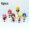 Adorable Pvc Anime Desk Figures Set 11cm Six-piece Car Decor Anime Surroundings