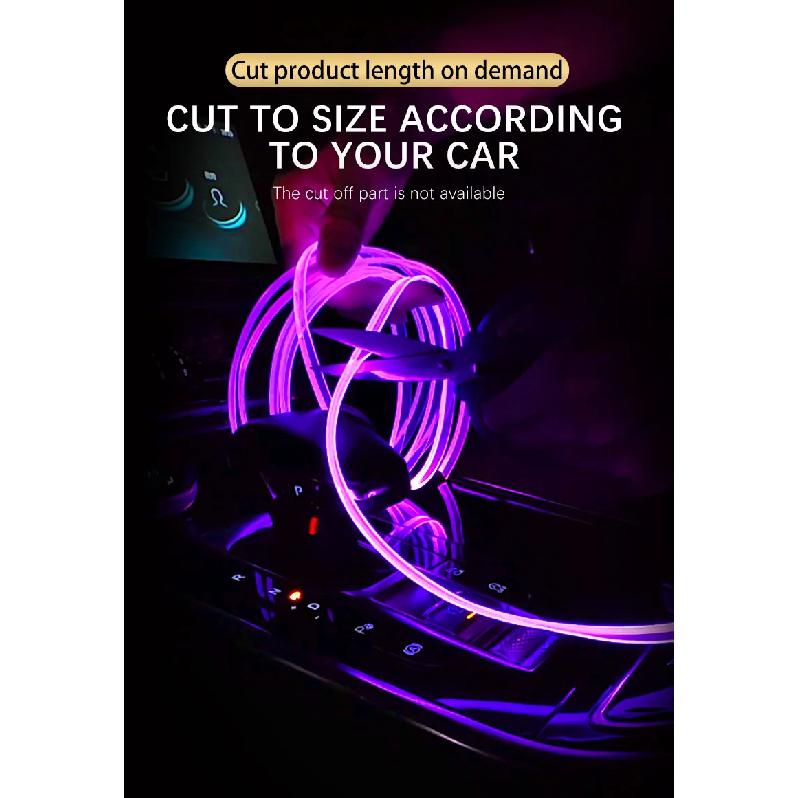 3M Car Interior Ambient LED Light Strip Invisible USB Flexible Neon Interior Lights Assembly RGB APP For Car Decoration Lighting