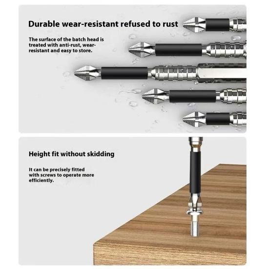 Набор из 9/12 сверл, нержавеющие, противоскользящие, магнитные, широкие, для электрической отвертки