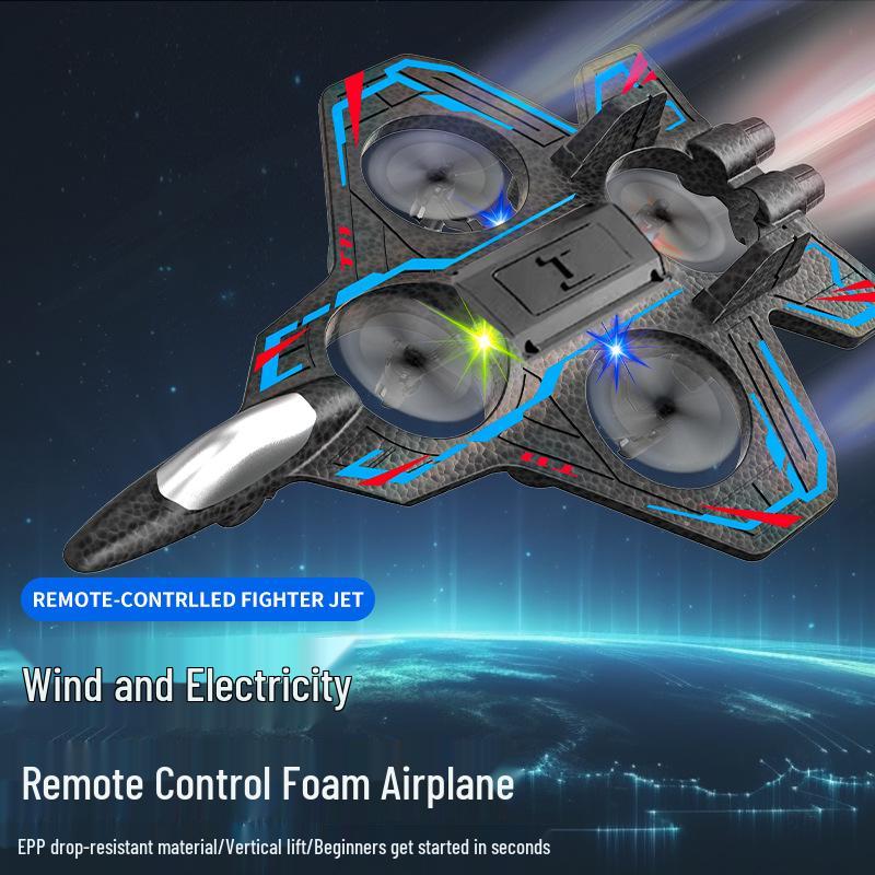 Long-Endurance Children's Remote-Control Glider - Durable Foam Four-Axis Drone