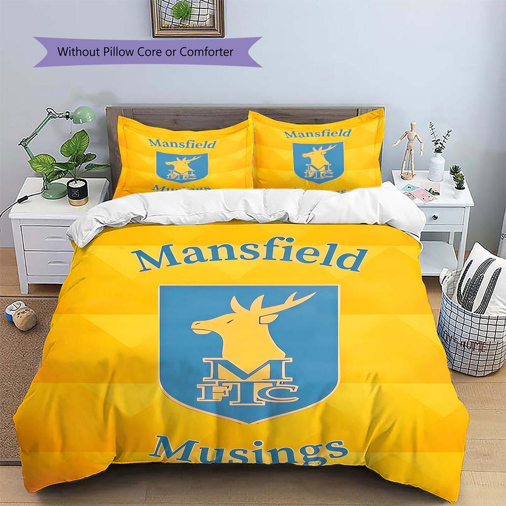 MansfieldFC Pattern Bedding Quilt Set Quilt Cover Pillowcase Home Decoration Birthday Gift (1 * duvet cover + 2 * pillowcase, without core)