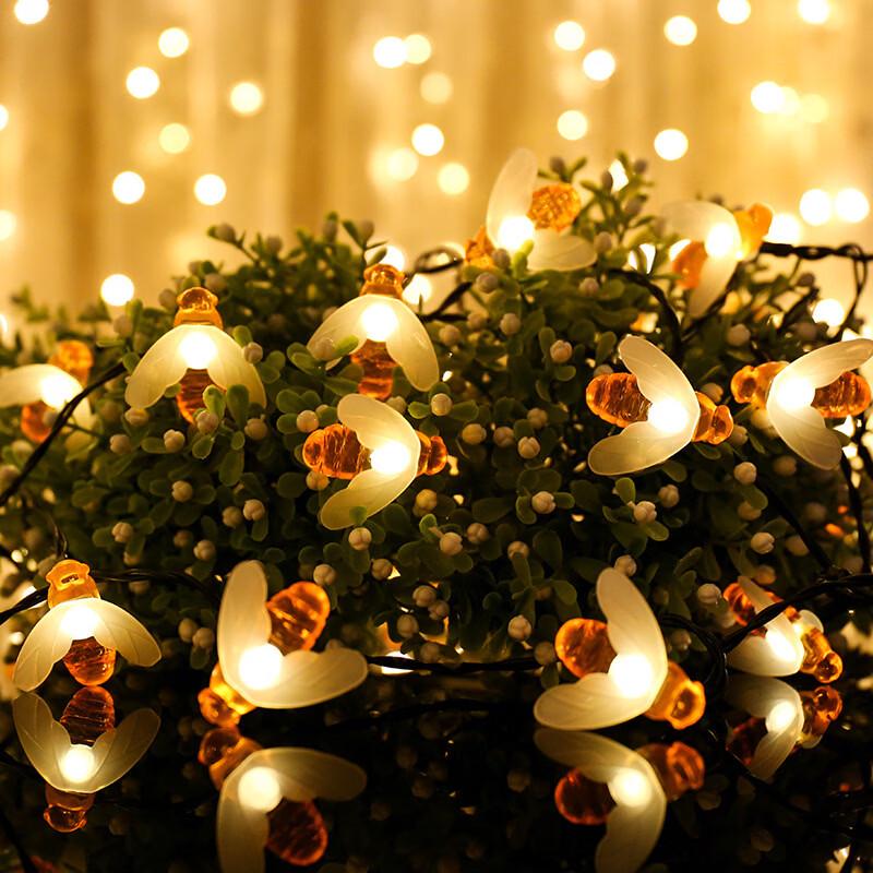 Enpufike LED Solar Honeybee String Lights