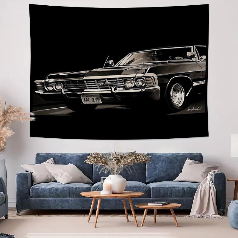 unframed Vintage Muscle Car Tapestry Wall Hanging Classic Car Decor Automotive Art Man Cave Gift Racing Poster Speed Decor Retro