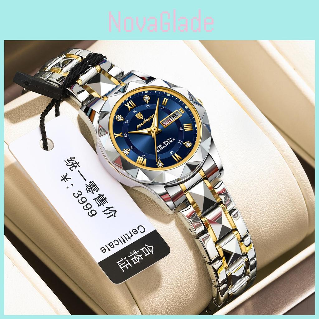 Swiss Ladies Watch Waterproof Luminous Quartz With Date Week Display For Daily Use