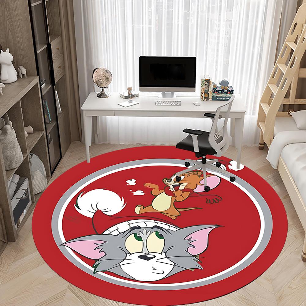 1 шт. Круглый ковер Tom & Jerry для офиса, спальни, гостиной, декор для дома, декор комнаты, Offic a1016084