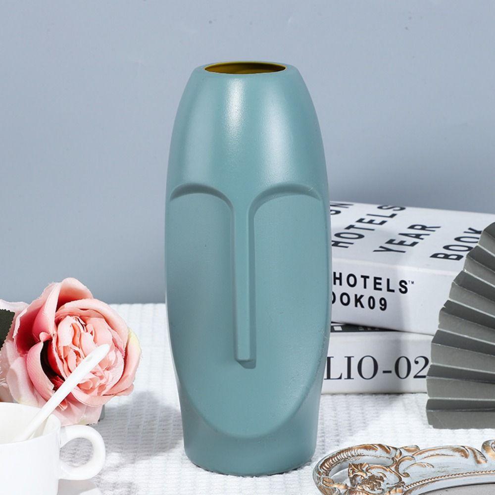 Exquisite Abstract Face Flower Vase Shatterproof Plastic Flower Pot Nordic Vase  Flower Arrangement