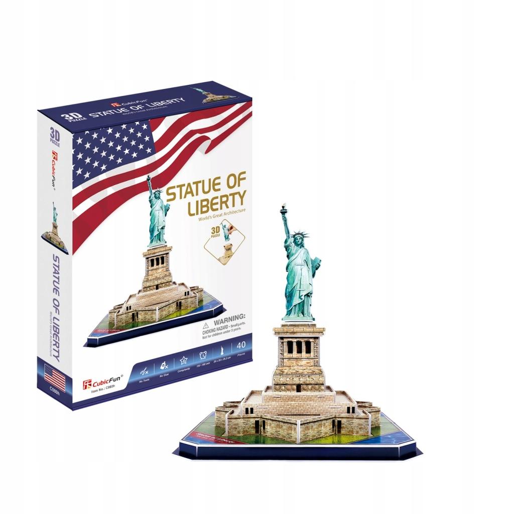 Cubic fun puzzle 3d statua wolności statue of liberty 39 elementów c080h