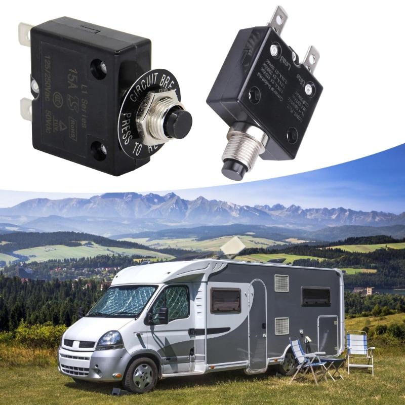 15A Circuit Breakers Manual Resets Thermals Overloads Protectors 125 250V 50V for Projects Supplies and Maintenance