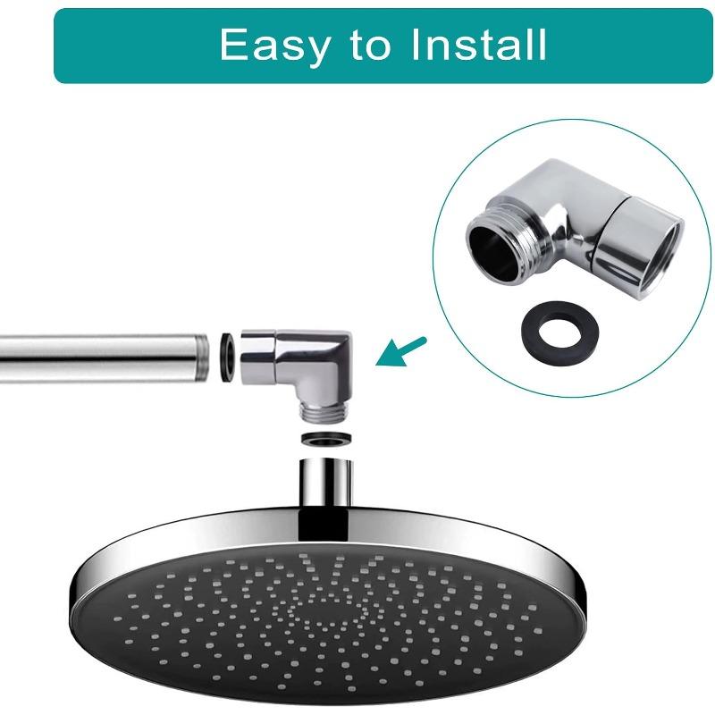Hand Shower Adapter 90 Degree, Shower Hose Adapter, Joint Piece Shower Head, Angle Piece for Hand Shower, Swivel Shower Head Adapter, Adapter for