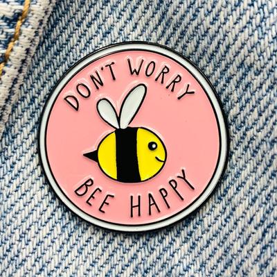 Новая эмалированная булавка с надписью «Пчела, не волнуйся», металлическая булавка в подарок на день рождения, 1 шт.