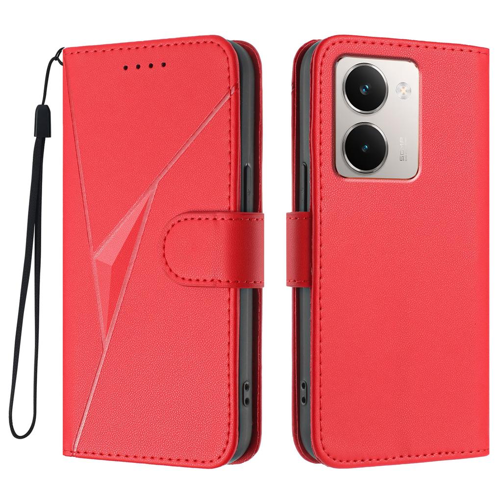 For Realme P3 Ultra 5G Case Triangle Imprint Leather Phone Cover with Lanyard