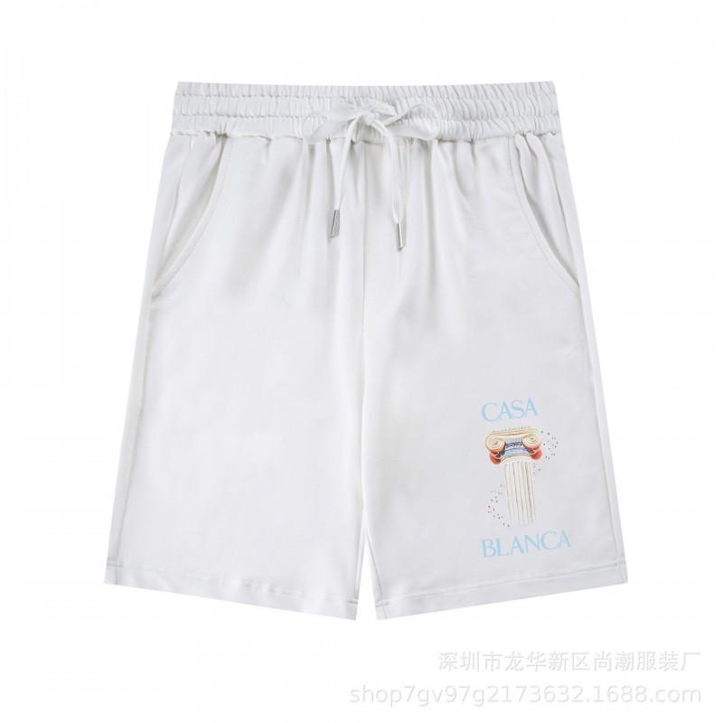 Casablanca Print Casual Shorts Relaxed Fit Streetwear Men Women