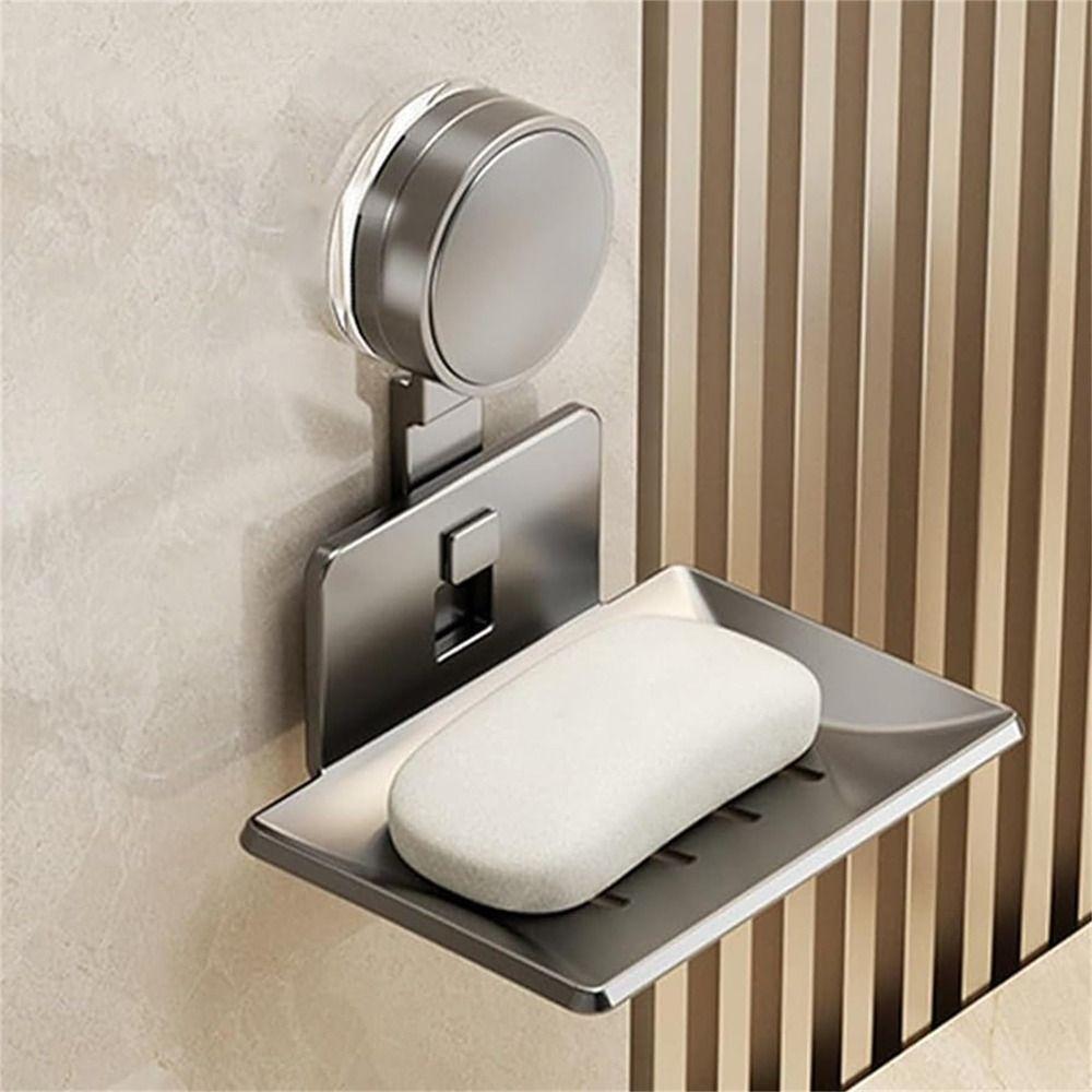 Wall-Mounted Soap Dish Suction Cup Soap Box High Quality Shower Soap Holder  Bathroom Accessories