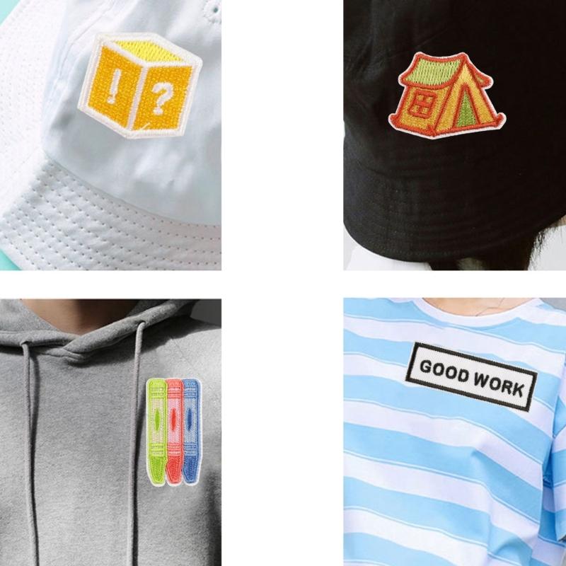 8 Pcs Sew On/Iron On Patches Camera Embroidered Patches Tennis Racket Sewing Patches Applique for Backpacks Decorations