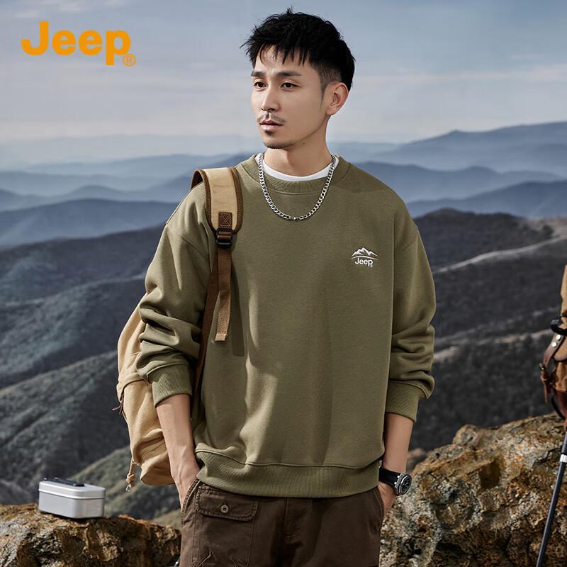 Jeep Мужской повседневный свитшот свободного кроя с круглым вырезом