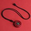 Natural purple gold sand cinnabar pendant necklace for men and women, six-character mantra rotating prayer bead pendant, auspicious amulet for peace