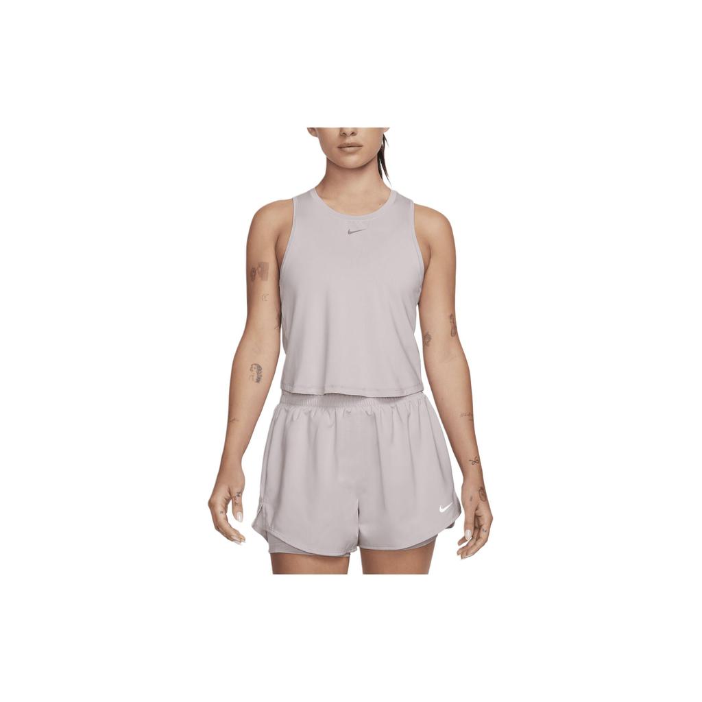 Nike Solid Color Round Neck Casual Sleeveless Vest Women Tops Light-Purple FN2845-019