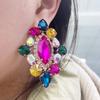Fashion Trend Heavy Industry Earrings Women's Earrings Colored  Flower Exaggerated Bridal Luxury  Jewelry