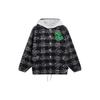 Anti-Wu Series Plaid Single-Breasted Hooded Jacket Men Jacket Floral-Grey AFDSD97-1