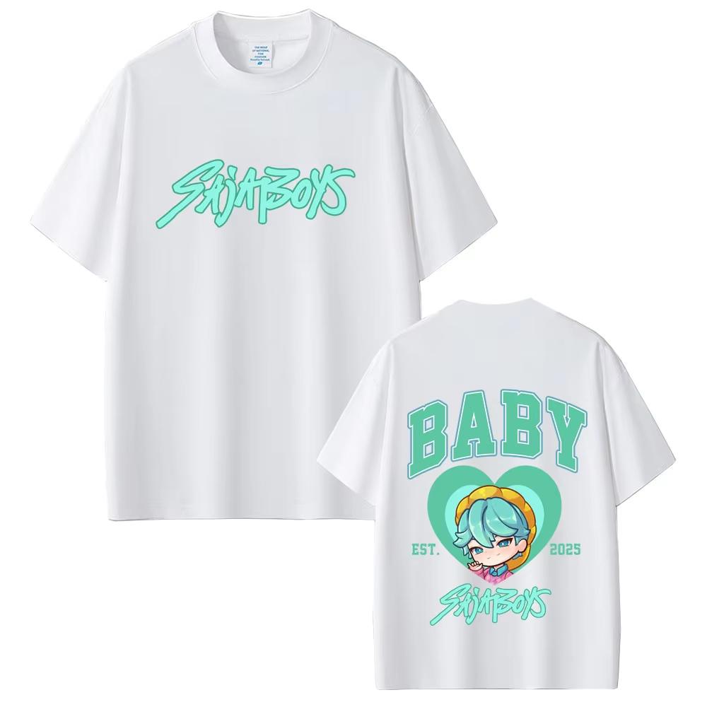 Фильм K-pop Охотники на демонов Saja Boys Футболки с двусторонним принтом Мужская Женская Одежда Мода Мультяшный Тренд Оверсайз Уличная Одежда Топ