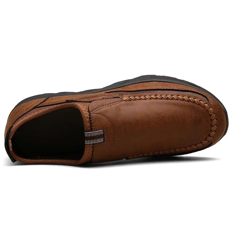 Кожаная мужская повседневная обувь Zapatos Новые мужские лоферы мокасины дышащие слипоны обувь для вождения большие размеры 39-48 дропшиппинг