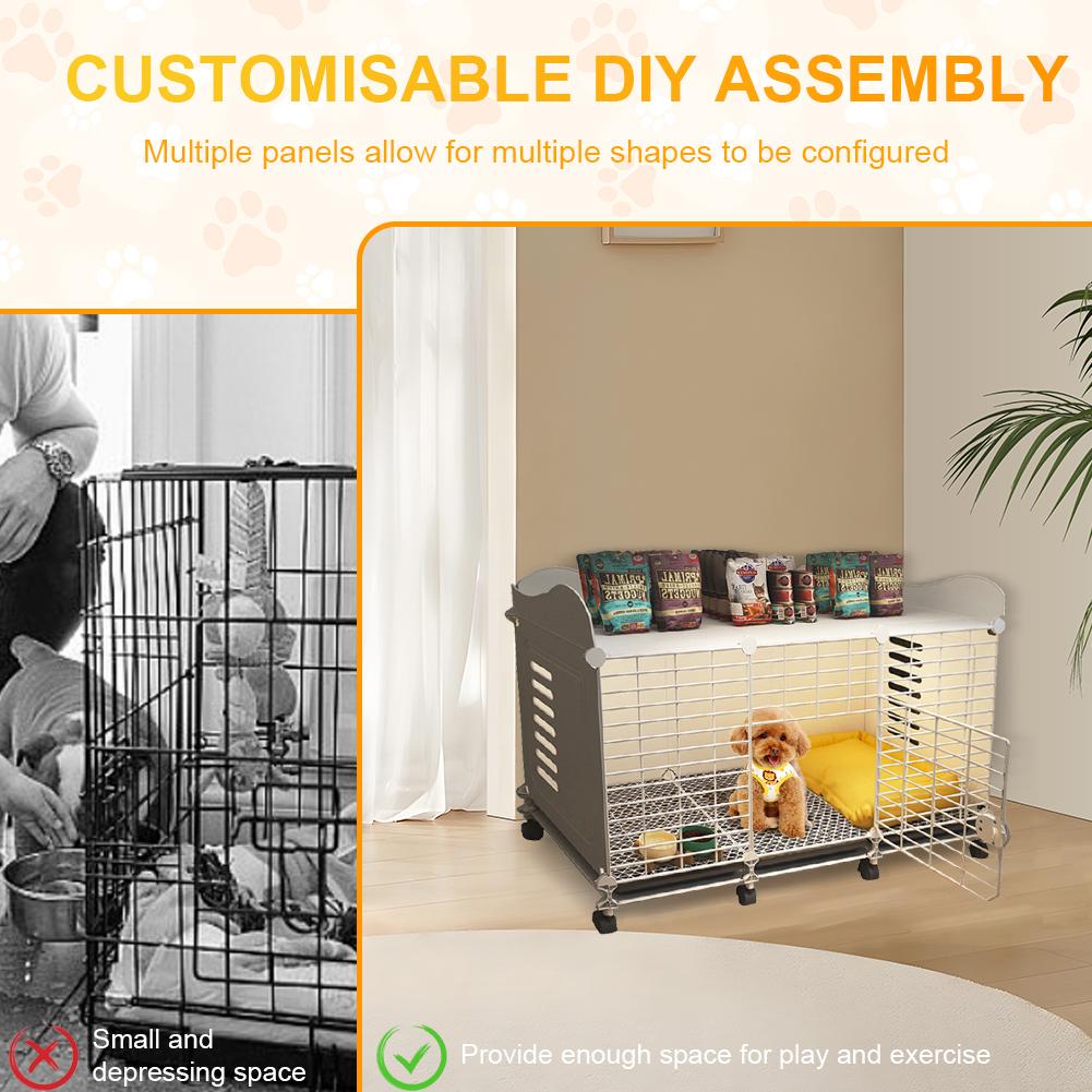 Клетка-столик для собаки на колесиках и с поддоном, клетка-вольер для собаки, клетка-вольер для дома, проволочная клетка-вольер, собачьи вольеры для маленьких/средних/больших собак