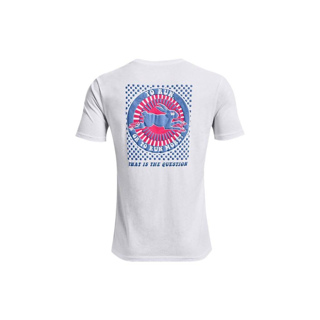 Under Armour Футболка с круглым вырезом и логотипом Alphabet для бега, мужская, белая 1369406-100