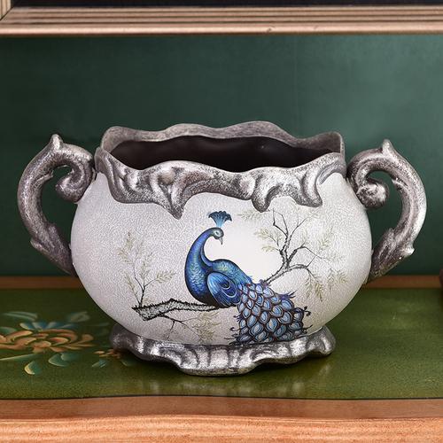 European Ceramic Crafts Decoration Living Room Desktop Flower Arrangement Vase Dining Table Entrance Vase Home Decorations