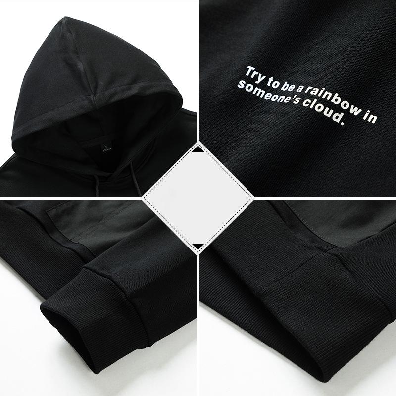 Мужской повседневный на осень зиму черный серый оверсайз худи свитшот мужской хип-хоп скейтборд уличная одежда