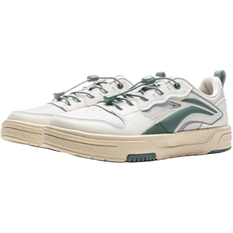 Li Ning Kids Sports Lifestyle Series Trail Comfortable Fashion Non-Slip Wear-Resistant Low-Top Casual Shoes Kids Casual Shoes White Green YKCV108-5
