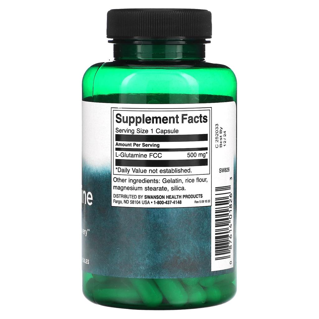 L-Glutamine, 500Mg, 100 Capsules