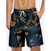 Летние мужские пляжные шорты с тропическим цветочным принтом, быстросохнущие, со шнурком, купальные шорты