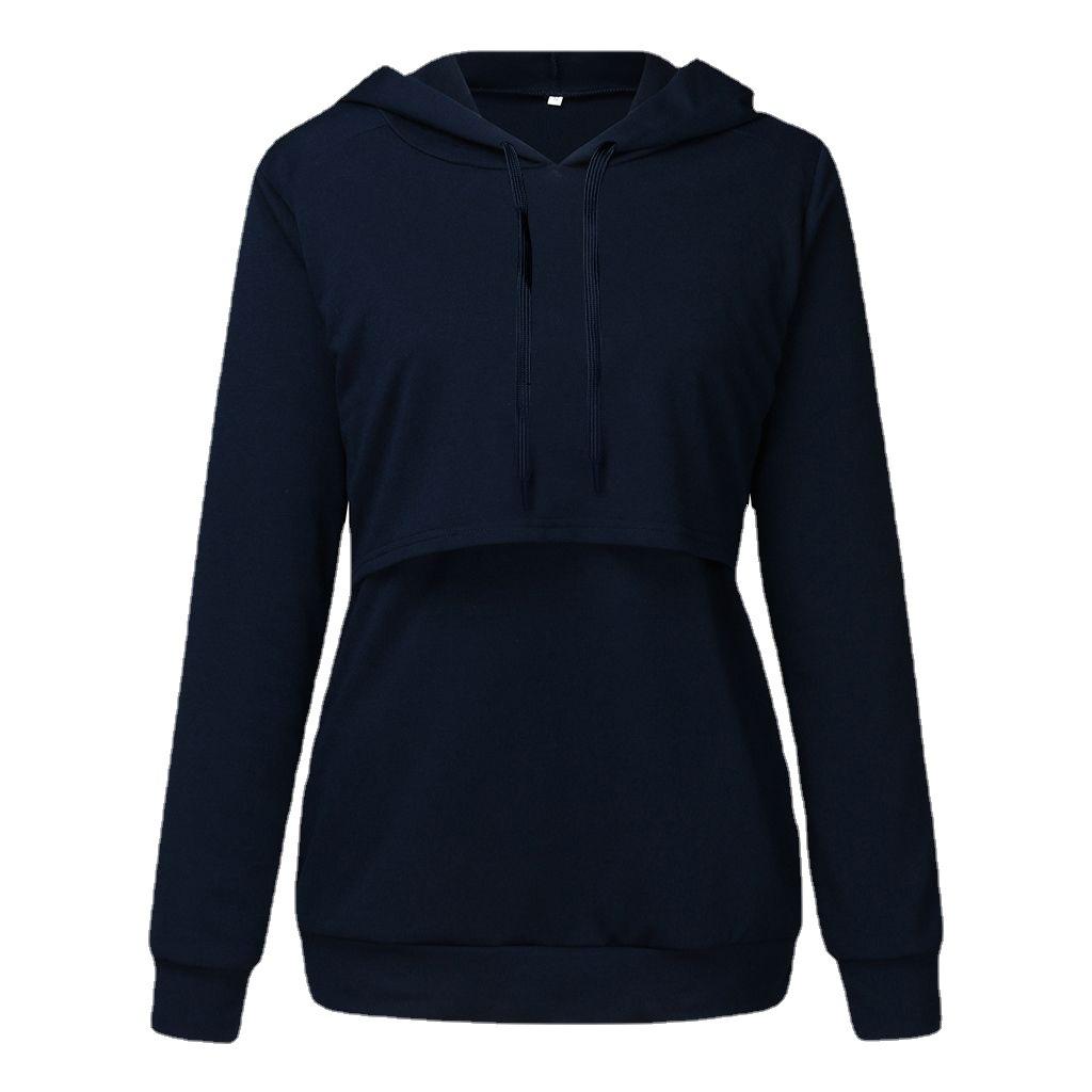 Womens Maternity Nursing Hoodie Sweatshirt Hoodies Long Sleeve Breastfeeding Pregnancy Top Kangaroo Pocket Clothes