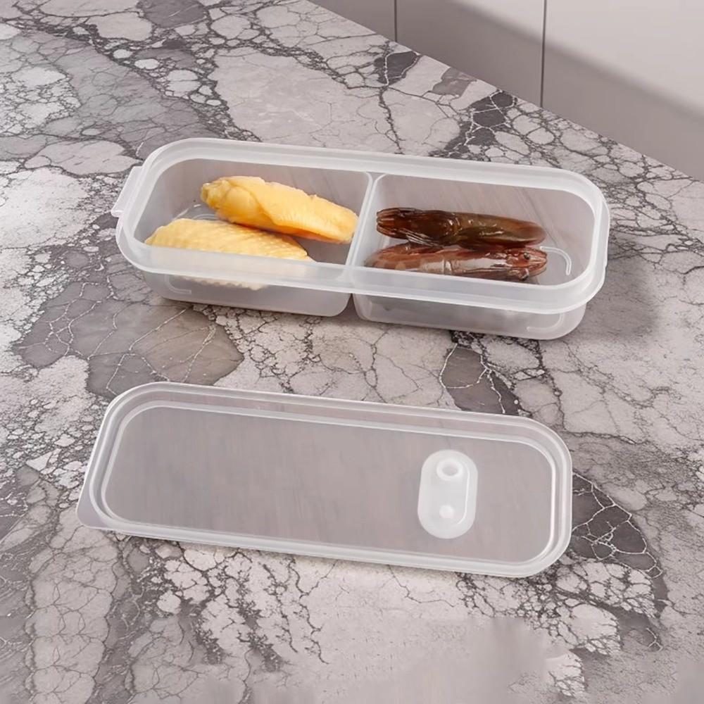with Clear Lids Refrigerator Fresh-keeping Box Sealed Storage Stackable Food Storage Box Transparent 3/2 Grids
