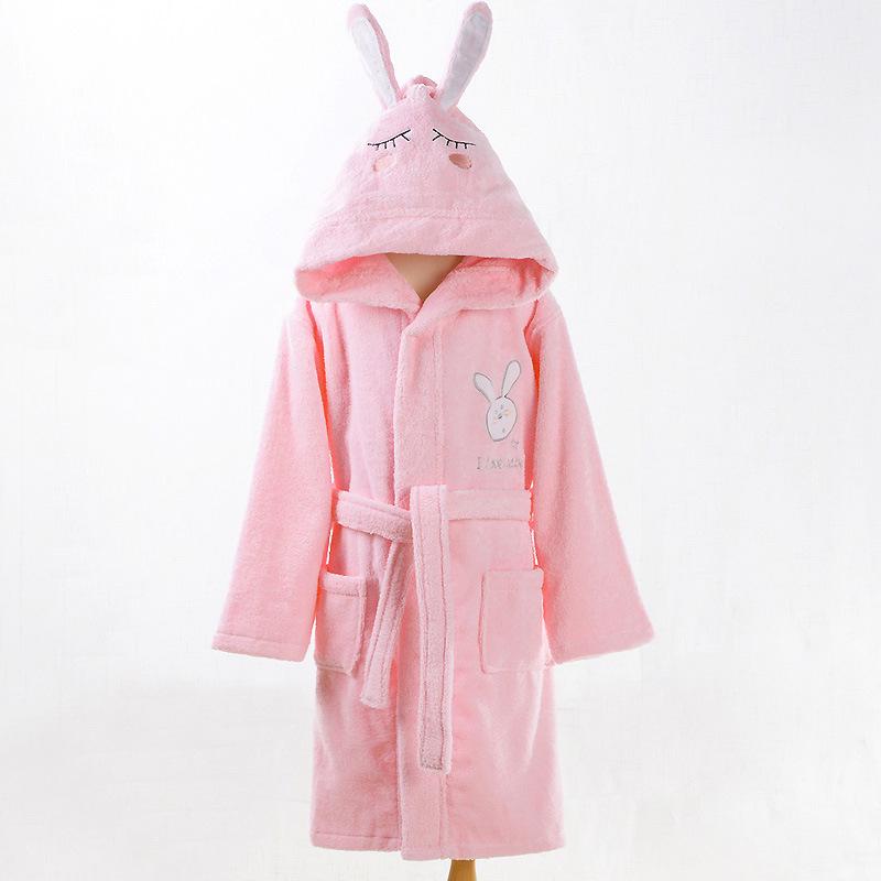Мультяшный махровый халат с капюшоном из чистого хлопка для детей: Идеально для осенне-зимних купаний, плавания или посещения горячих источников