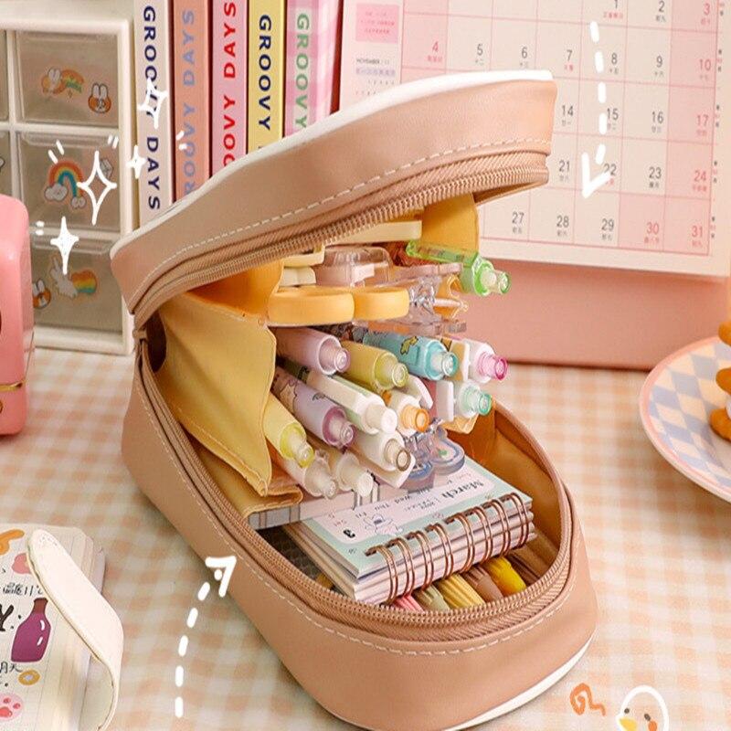 Japanese Pencil Case Transparent Large-capacity Student Pencil Case Cute Girl Creative Simple Pencil Case Stationery Bag