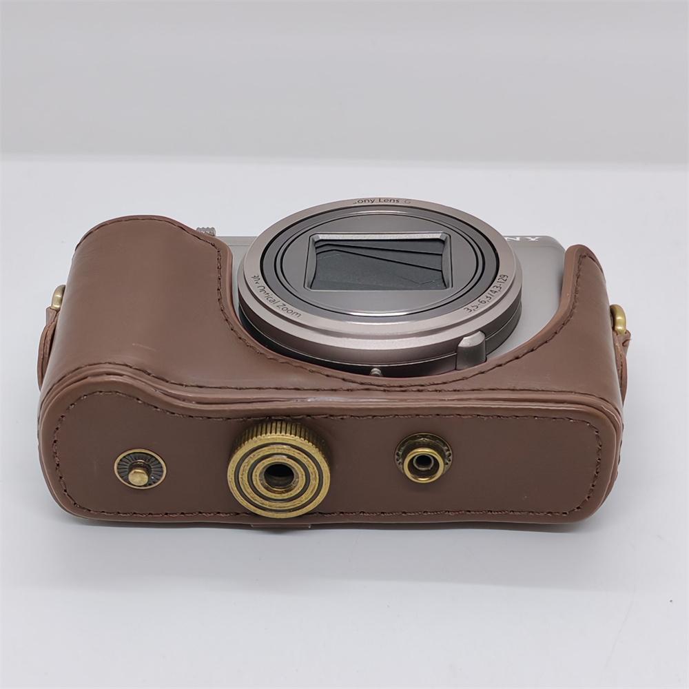 PU Leather Camera Case Bag for Sony Cyber-shot DSC-HX50 HX50V HX60 HX30 Full Body Cover With Strap