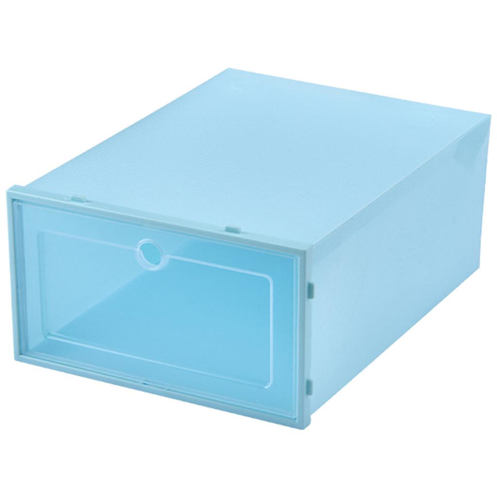 Утолщенный ПП пластик Прозрачная откидная коробка для обуви Складной контейнер для хранения для дома Пыленепроницаемый органайзер для гардероба 31*20*13см