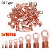 5/10Pcs Copper OT Cable Connector Kit 10A-400A OT Lugs Ring Crimp  Electric Accessory