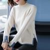 Classy Knitted Sweater Women Solid Color Half High Collar Warm Pullover Jumper Casual Loose Sweaters