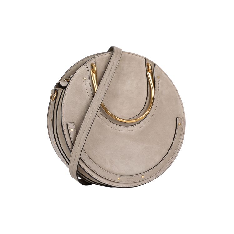 Chloe Color Block Leather Gold Buckle Round Leather Shoulder Tote Crossbody Bag Medium Women bags Gray CHC18SS333HFV23W
